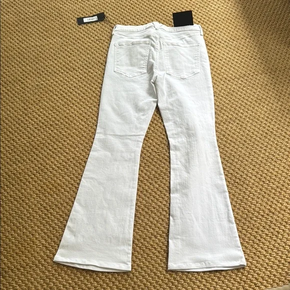Veronica Beard White Flare Wide Leg Jeans